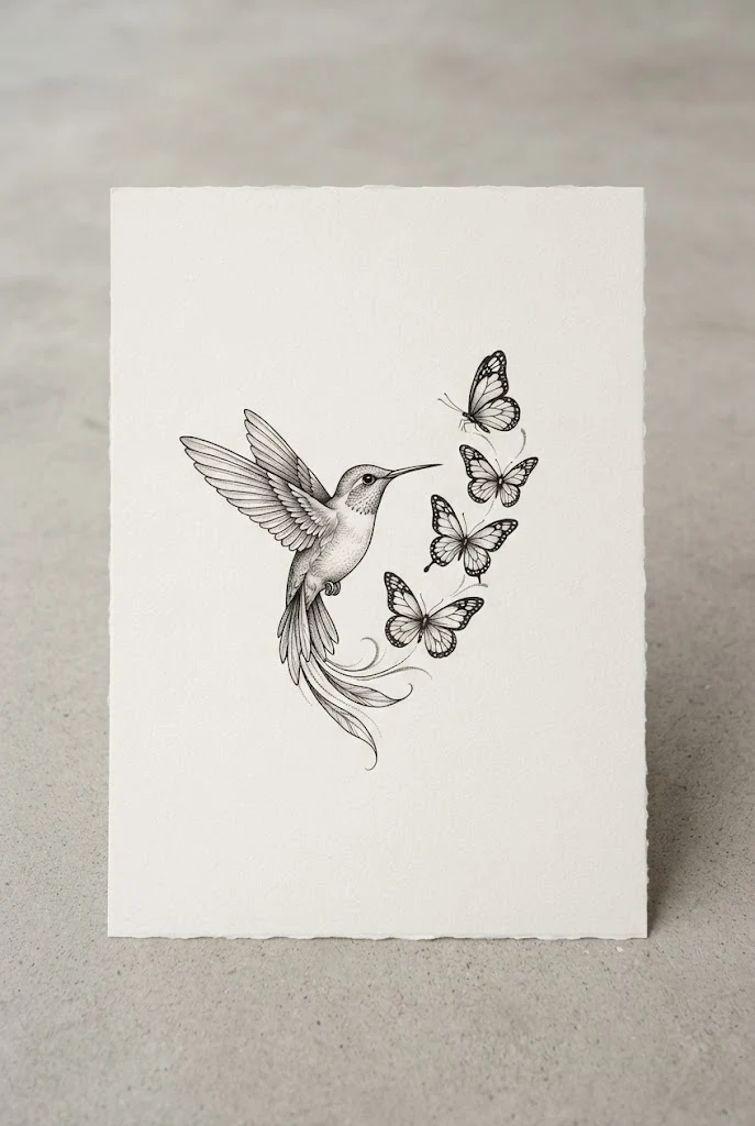 Ankle-Grazing Hummingbird and Butterfly Tattoo Ideas — hummingbird and butterfly tattoo style outfit