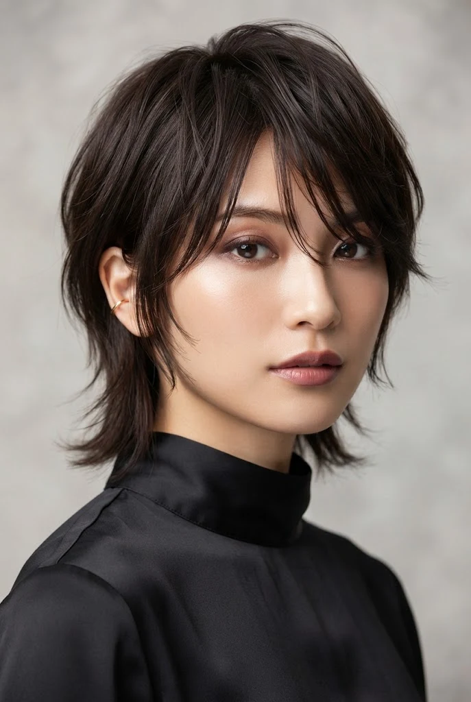 The Layered Shaggy Bob (Neo-Wolf Cut) — Japanese short hair hairstyles style outfit