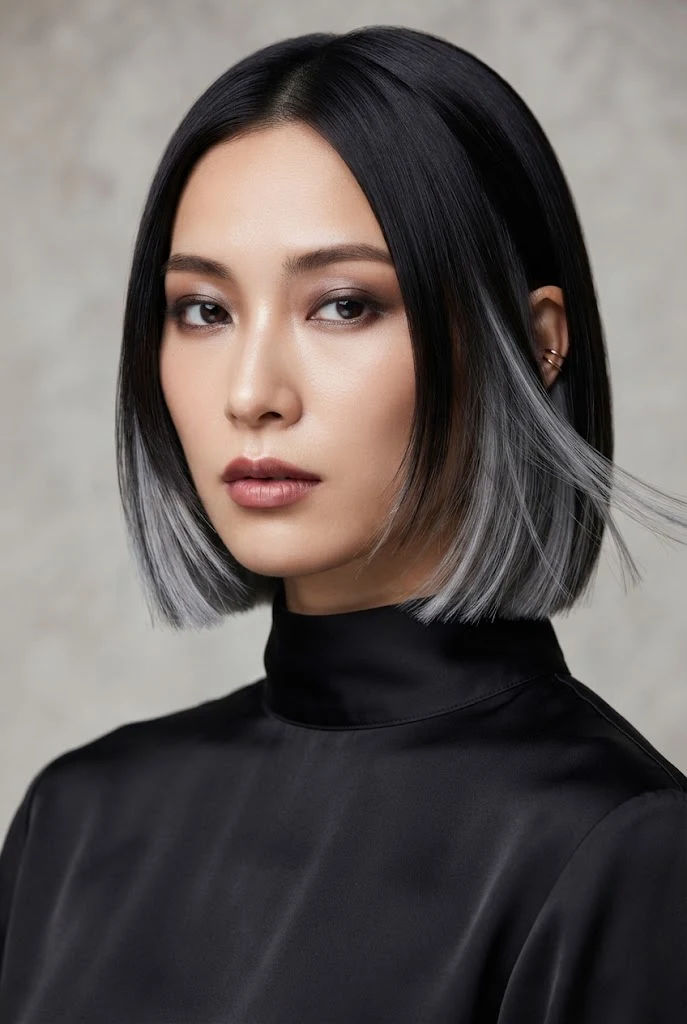 The Two-Tone Colored Japanese Bob — Japanese short hair hairstyles style outfit