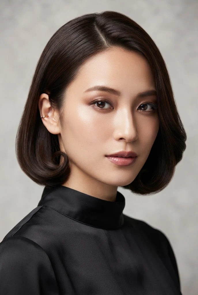 The Chin-Length C-Curl Bob — Japanese short hair hairstyles style outfit
