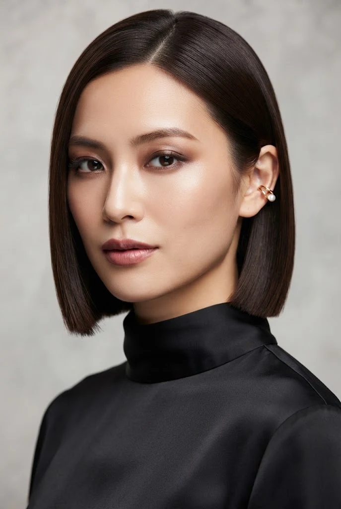 The Soft Jaw-Length Blunt Cut — Japanese short hair hairstyles style outfit