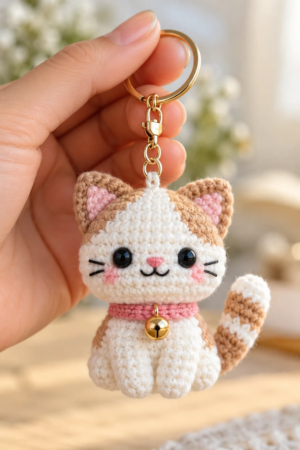 Mini Crochet Cat Keychain — keychain crochet easy style outfit