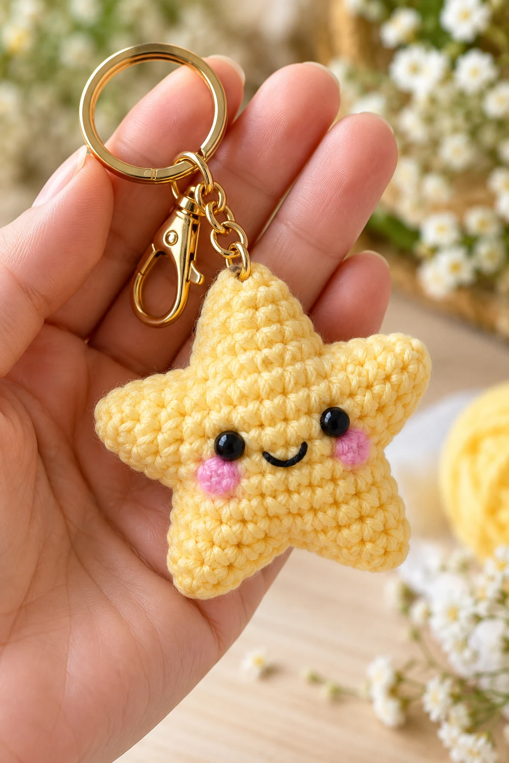 Mini Crochet Star Keychain — keychain crochet easy style outfit
