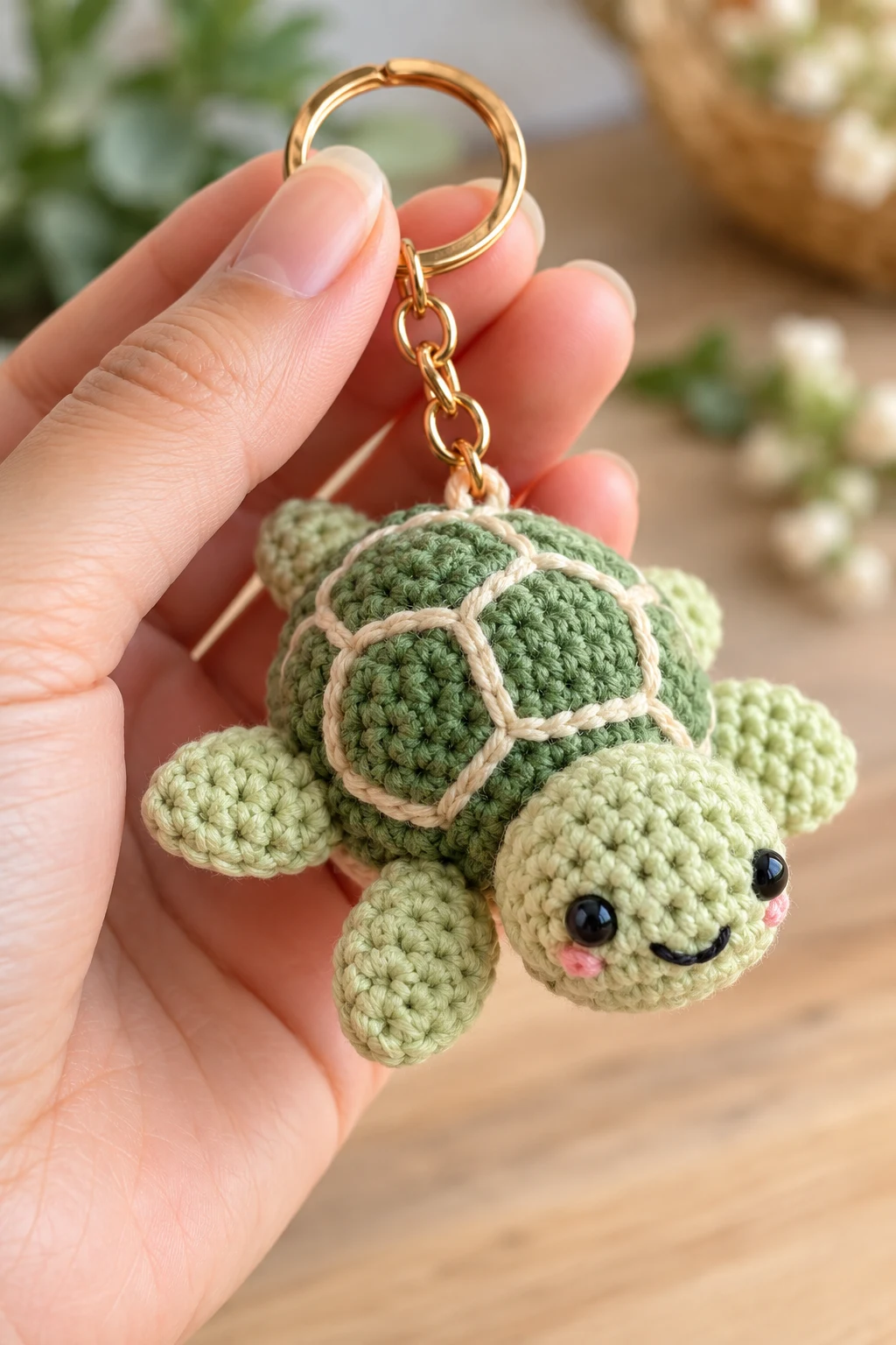 Mini Crochet Turtle Keychain — keychain crochet easy style outfit