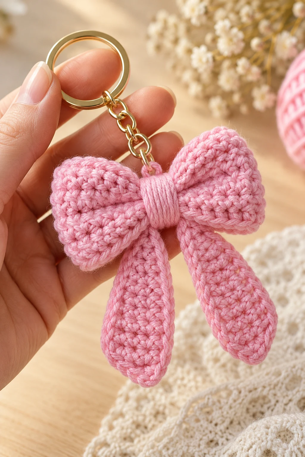 Keychain Crochet Easy Mini Bow — keychain crochet easy style outfit