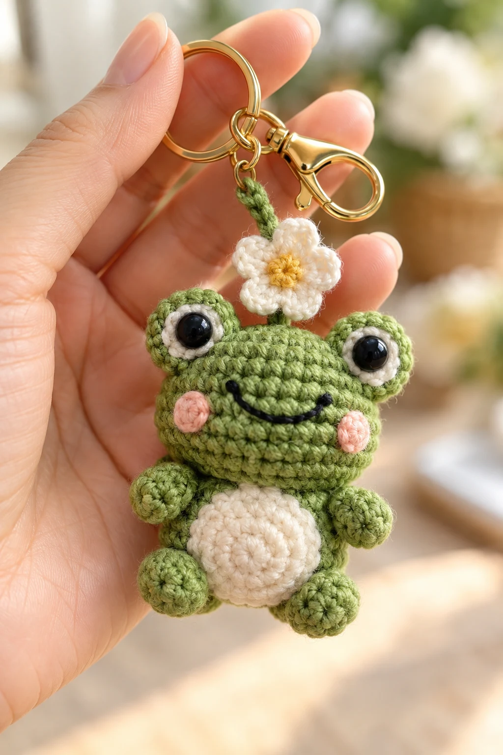 Mini Crochet Frog Keychain for Bag — keychain for bag style outfit