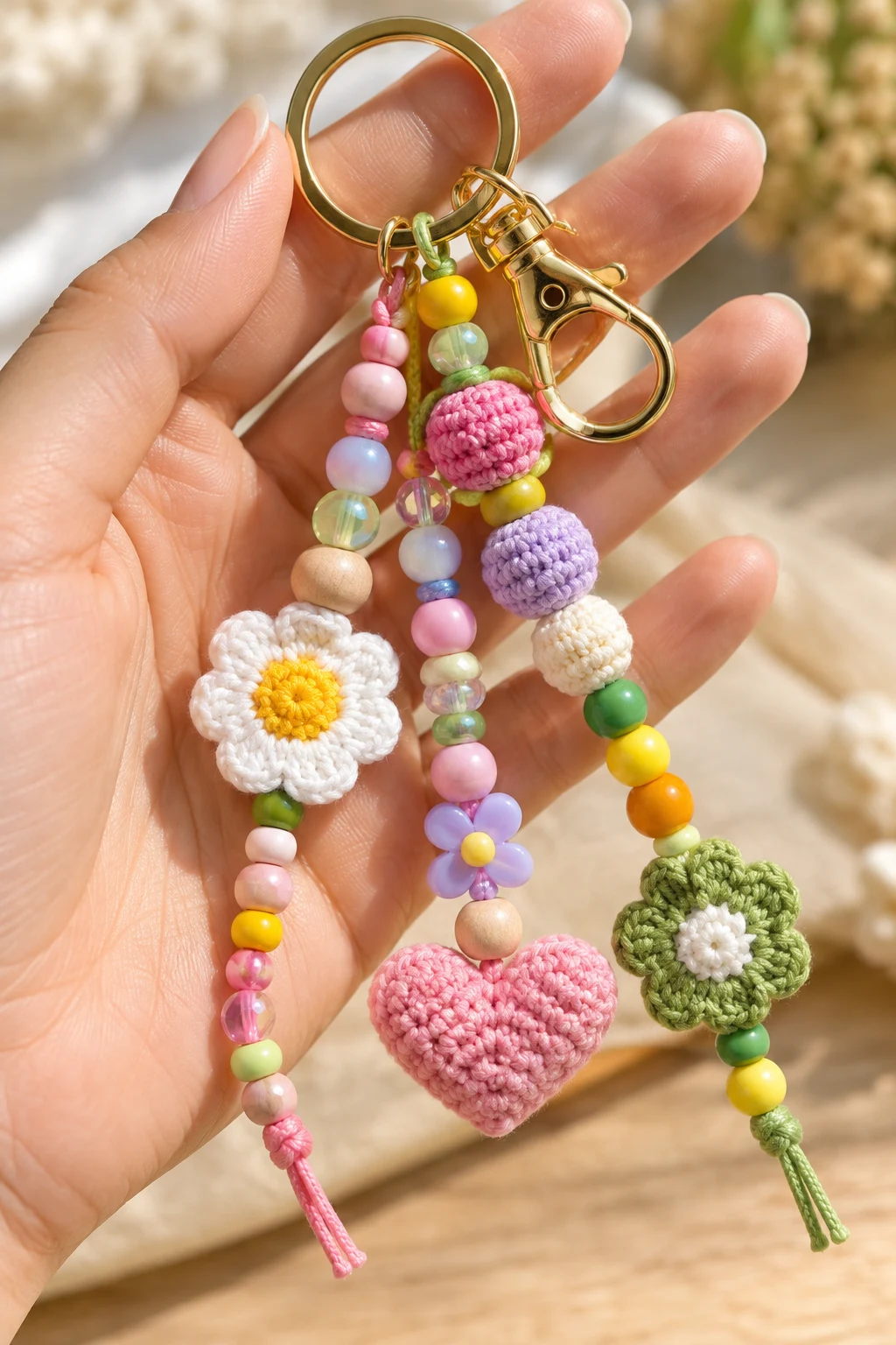 Colorful Friendship Bead Keychain — keychain for bag style outfit