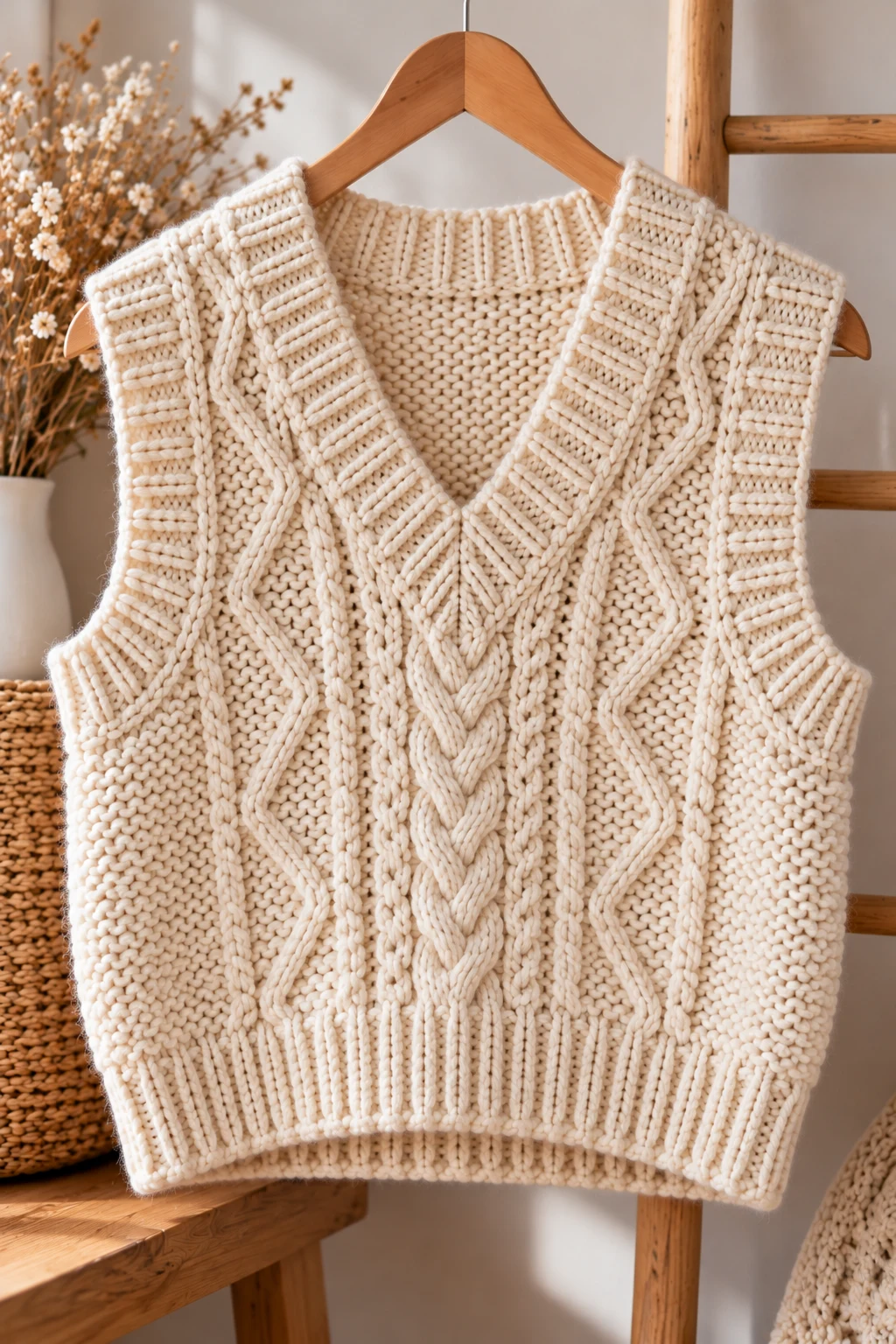 Chunky Knit Sweater With Statement Sleeves — knitted clothes aesthetic