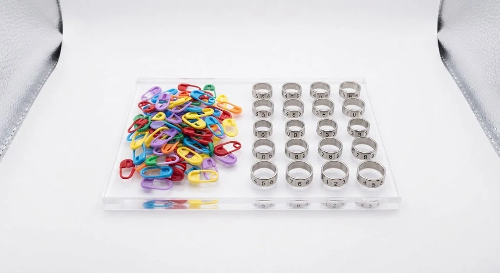 Locking Stitch Markers and Row Counter Ring Set