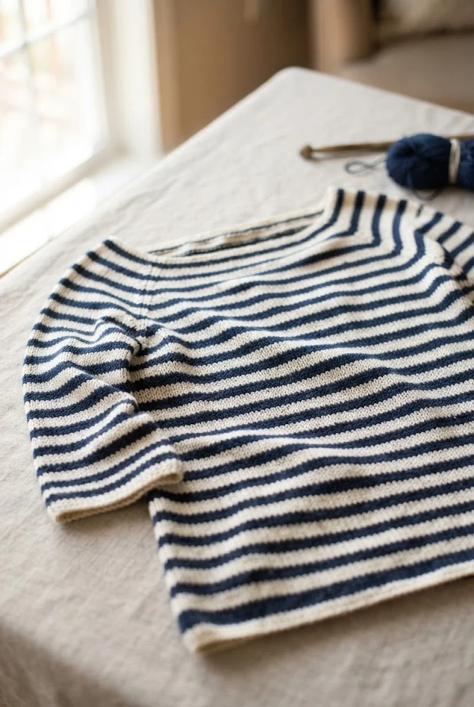 Sleek Striped Boatneck Top — knitted clothing patterns