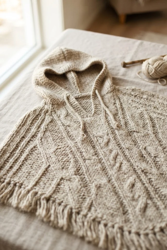 Cozy Hooded Poncho — knitted clothing patterns
