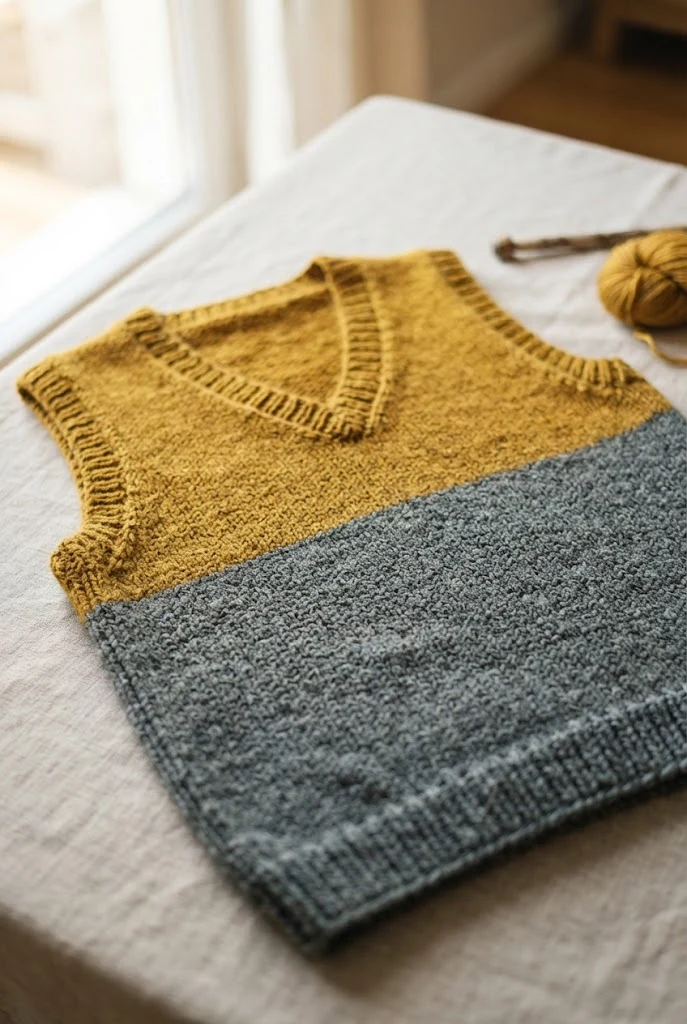 Modern Color-Block Vest — knitted clothing patterns