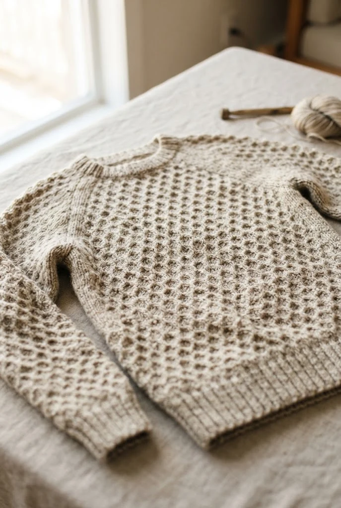 Textured Honeycomb Pullover — knitted clothing patterns