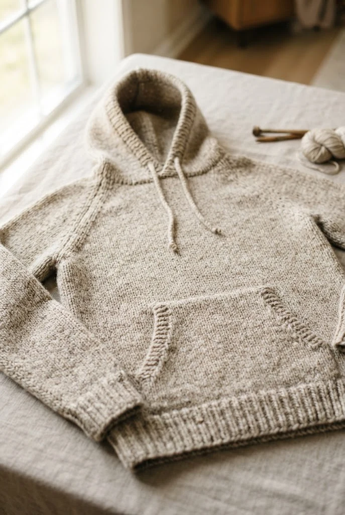 Casual Weekend Knit Hoodie — knitted clothing patterns