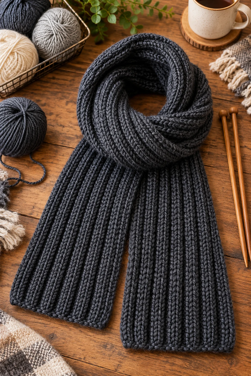 Ribbed Scarf for Men — Knitting Ideas style outfit