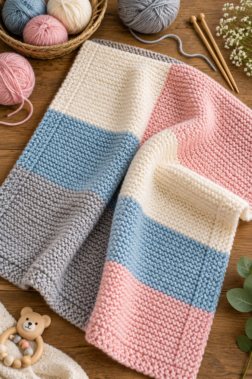 Color-Block Baby Blanket — Knitting Ideas style outfit