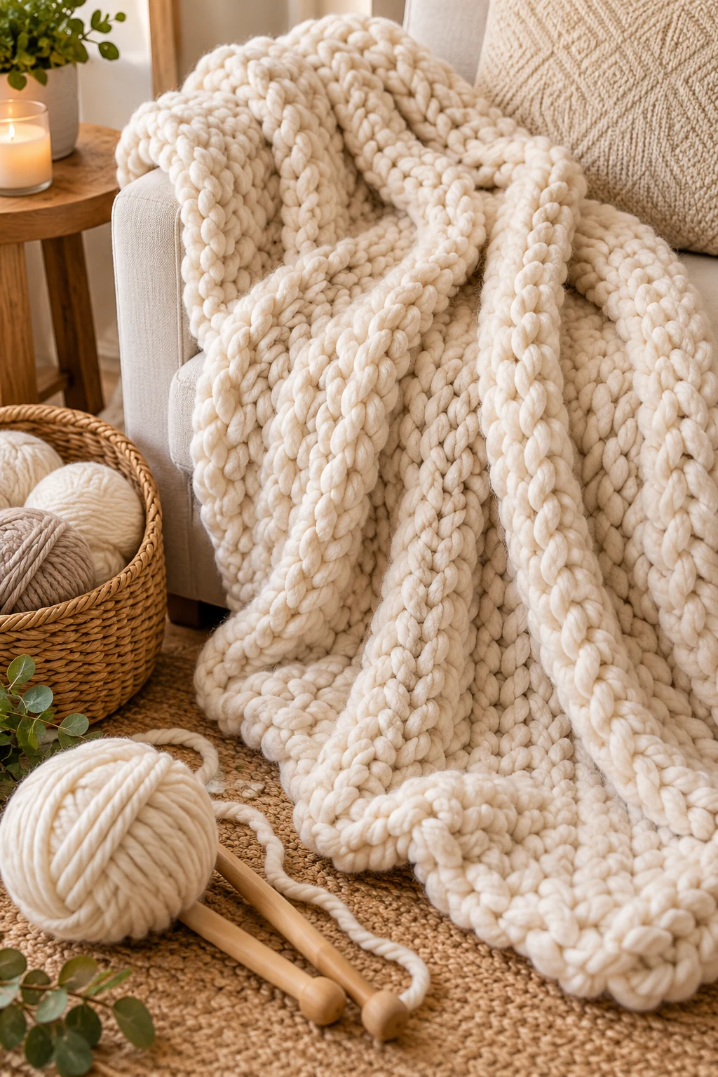 Chunky Knit Throw — Knitting Ideas style outfit