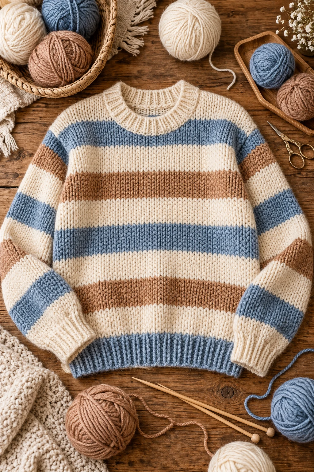 Striped Everyday Sweater — Knitting Ideas style outfit