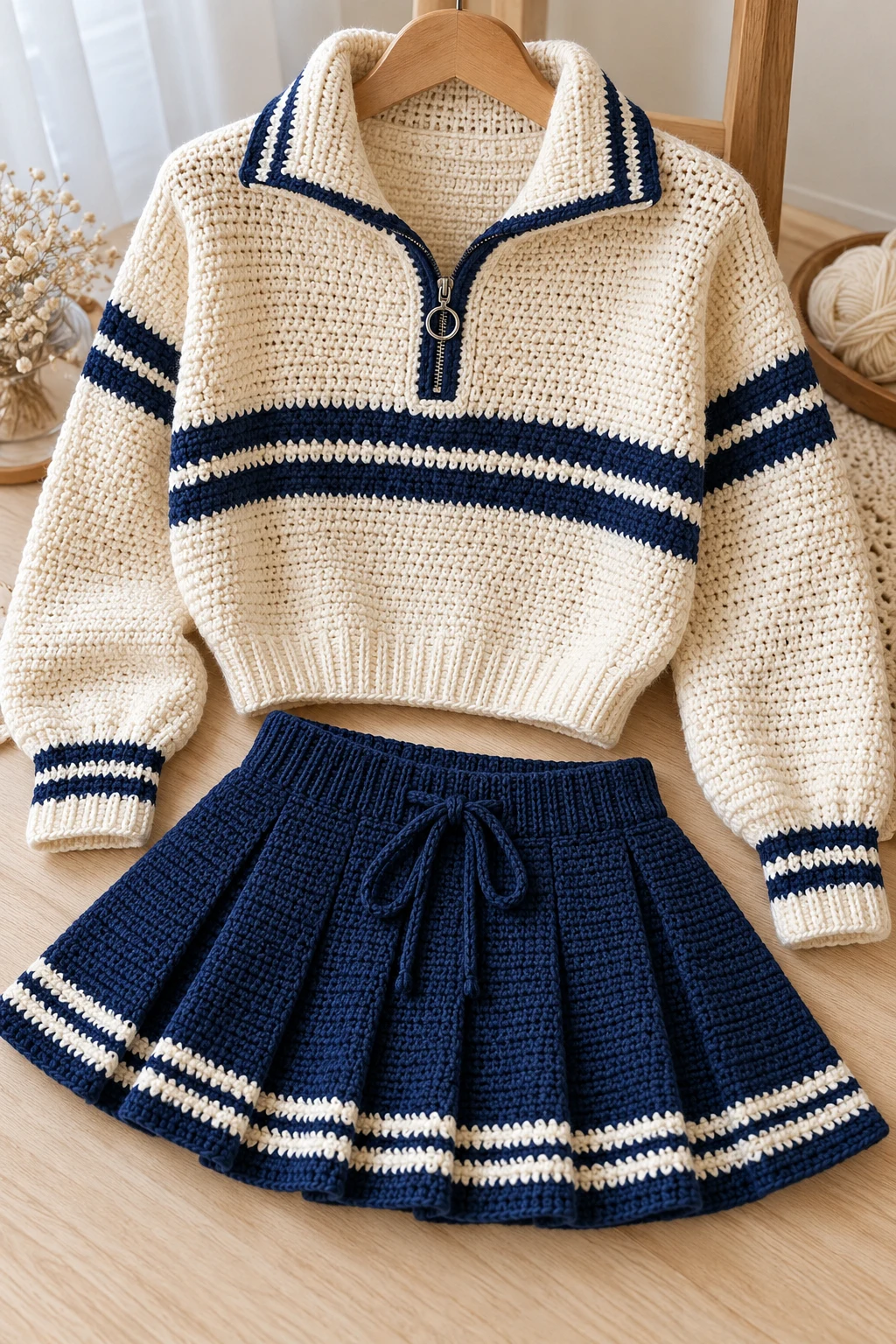 The Sporty Half-Zip Long Sleeve and Tennis Skirt — long sleeves outfit aesthetic
