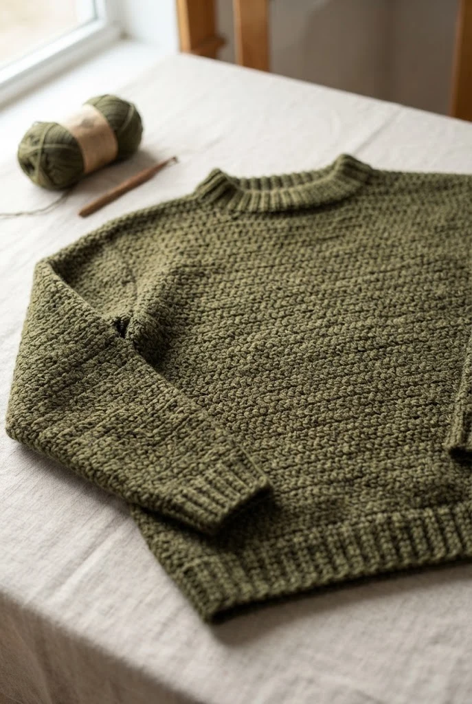 Half Double Crochet Everyday Jumper — loose crochet sweater pattern style outfit