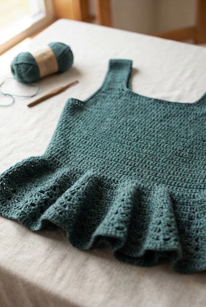 Fitted Bodice Peplum Top — loose crochet sweater pattern style outfit