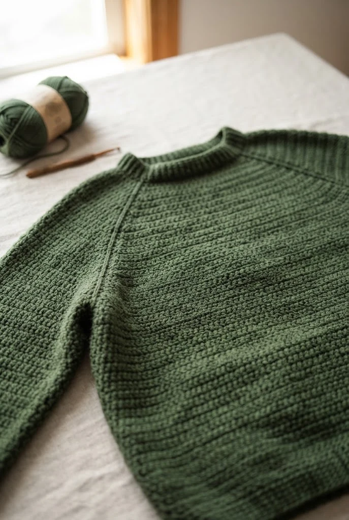 Seamless Top-Down Raglan — loose crochet sweater pattern style outfit