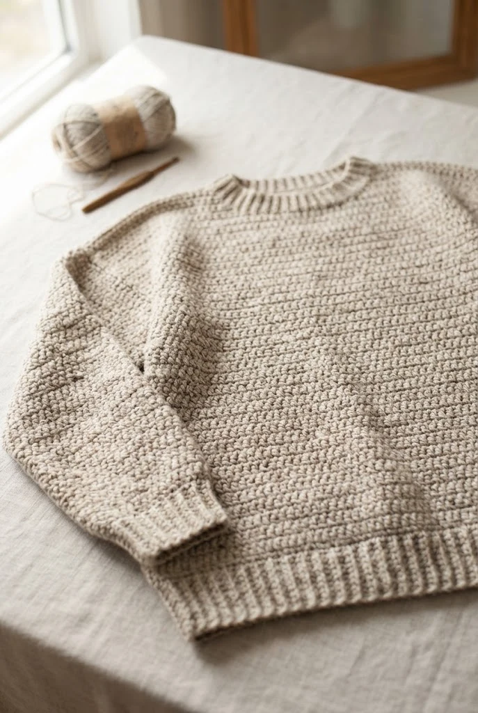 Oversized Boyfriend Pullover — loose crochet sweater pattern style outfit