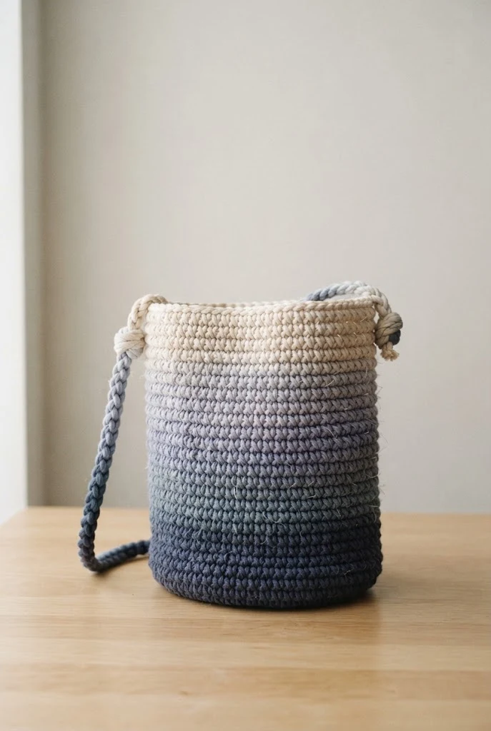 Ombre Gradient Shoulder Bag — macrame crochet bag style outfit