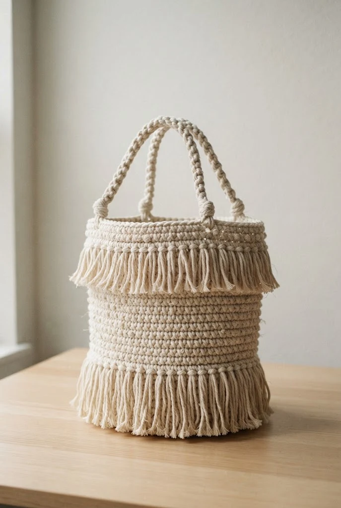 Boho Fringe Accent Tote — macrame crochet bag style outfit