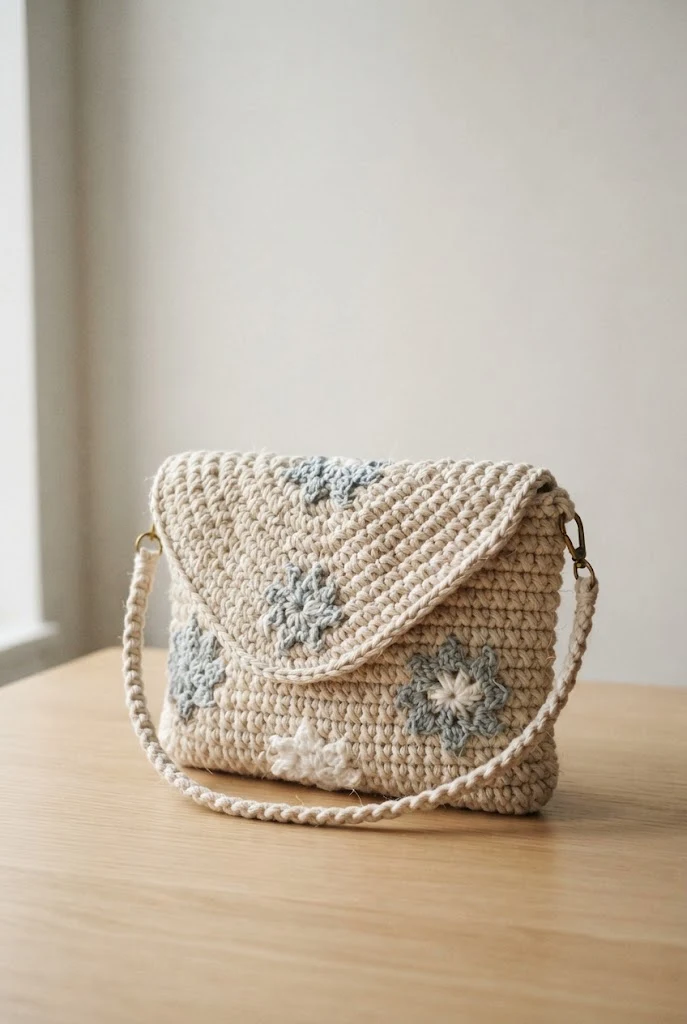 Festive Winter Snowflake Handbag — macrame crochet bag style outfit