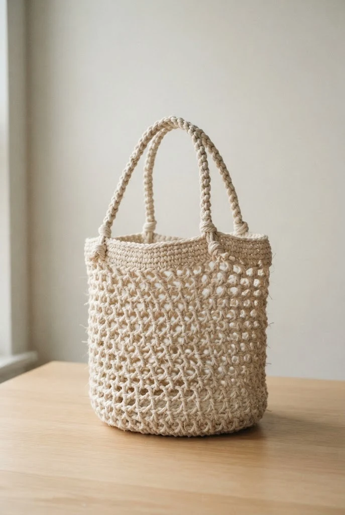 Airy Mesh Beach Companion — macrame crochet bag style outfit