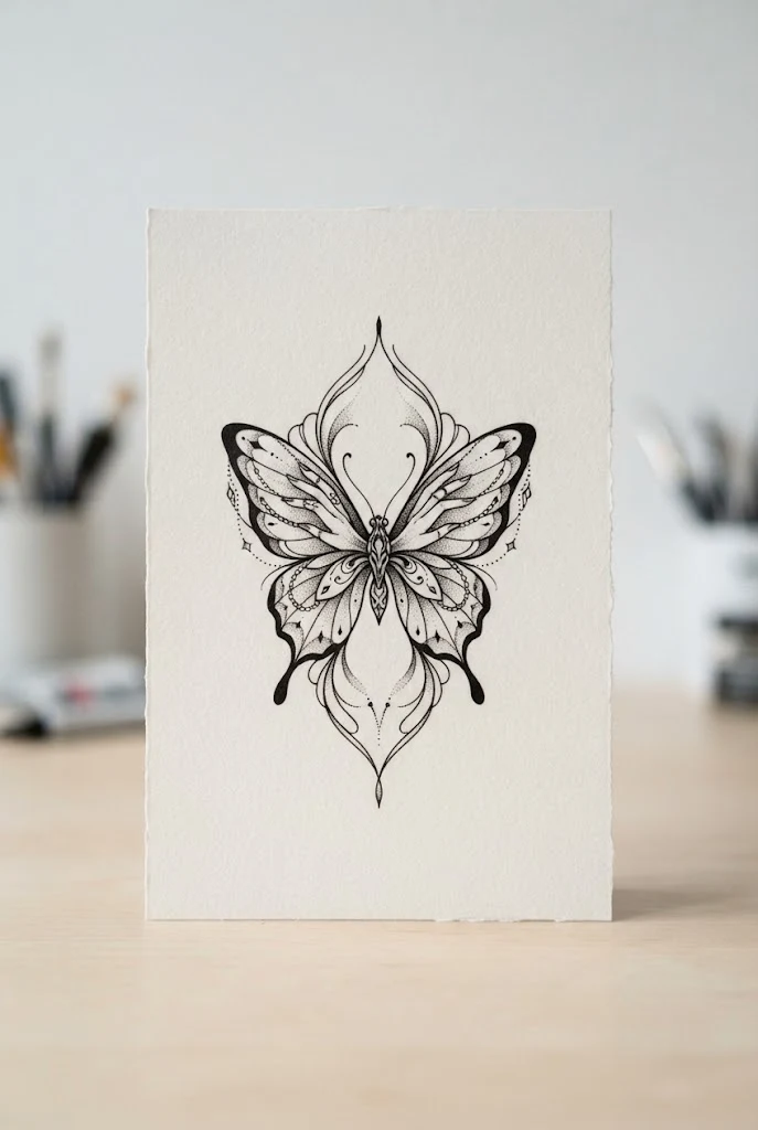 Minimalist Finger and Hand Placement — male butterfly tattoo style outfit, worn by a stylish man
