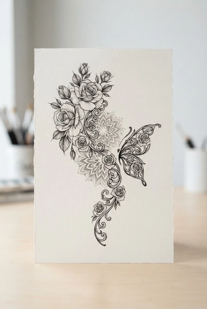 Asymmetrical Spine and Shoulder Blade Flow — male butterfly tattoo style outfit, worn by a stylish man