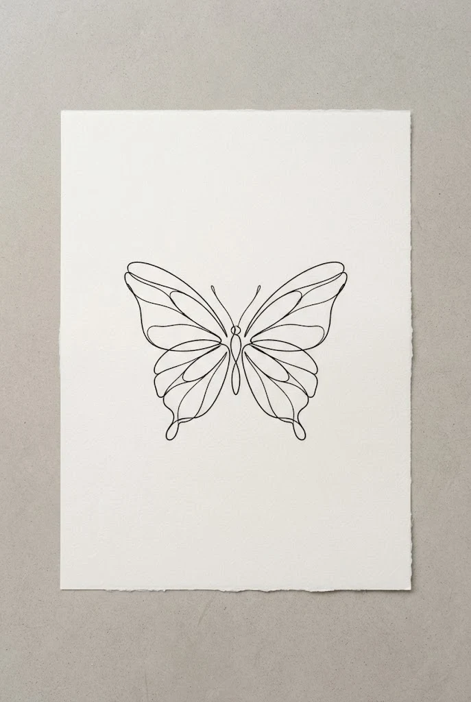 Single-Line Minimalistic Butterfly Tattoo — minimalistic butterfly tattoo style outfit