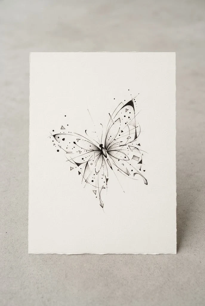 Abstract Minimalist Butterfly Tattoo Design — minimalistic butterfly tattoo style outfit