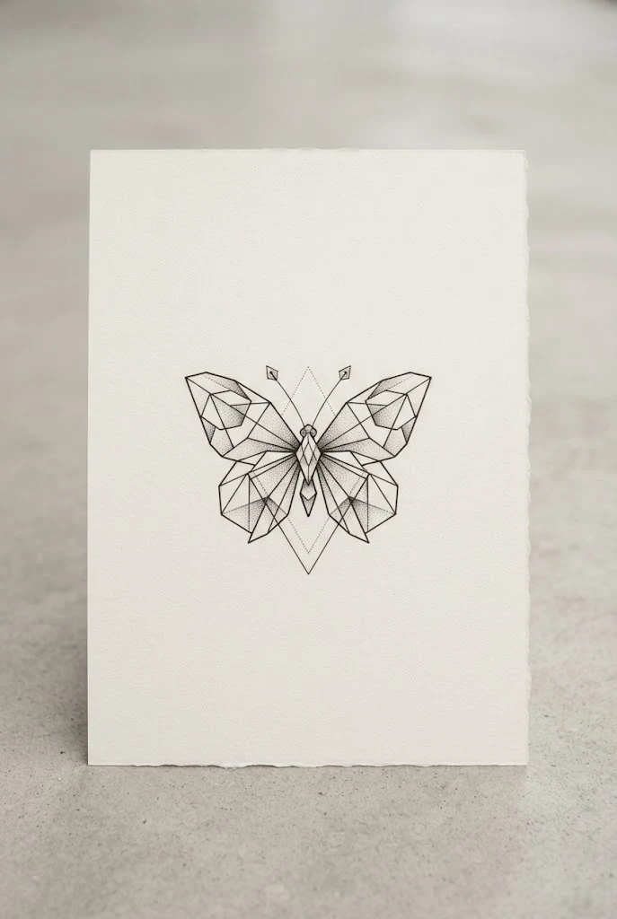 Geometric Minimalist Butterfly Tattoo Small — minimalistic butterfly tattoo style outfit