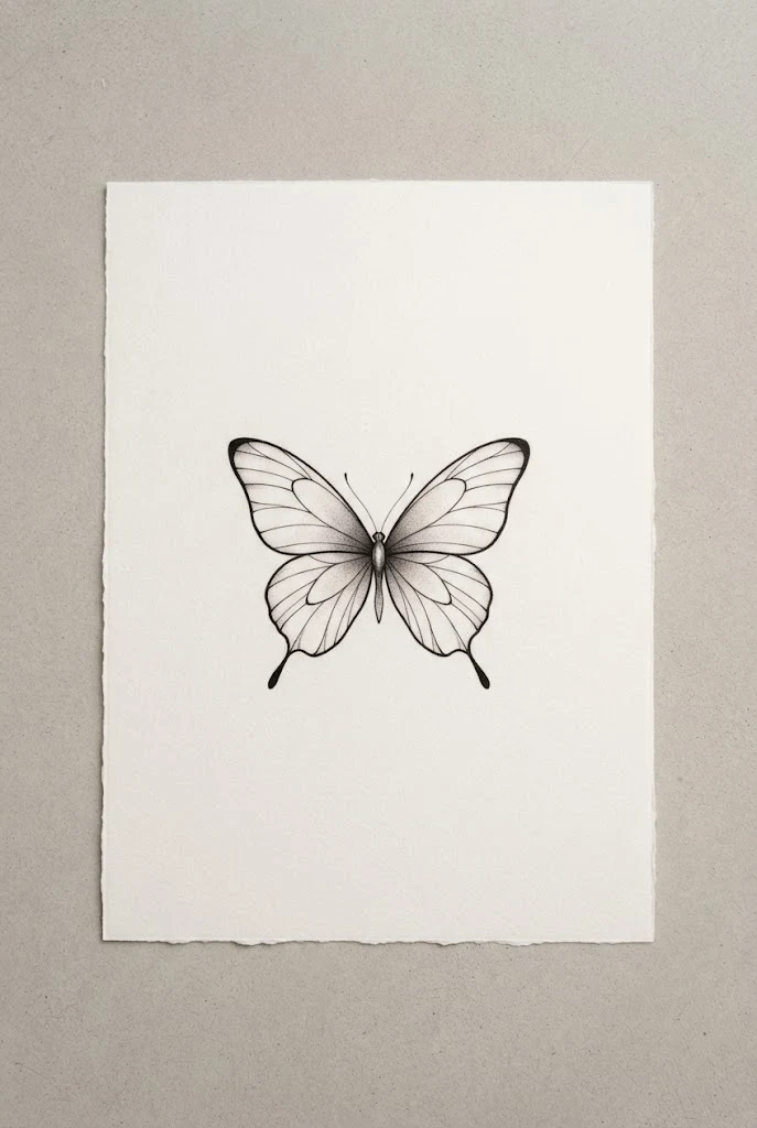 Dainty Behind-The-Ear Minimalist Tattoo Butterfly Female — minimalistic butterfly tattoo style outfit