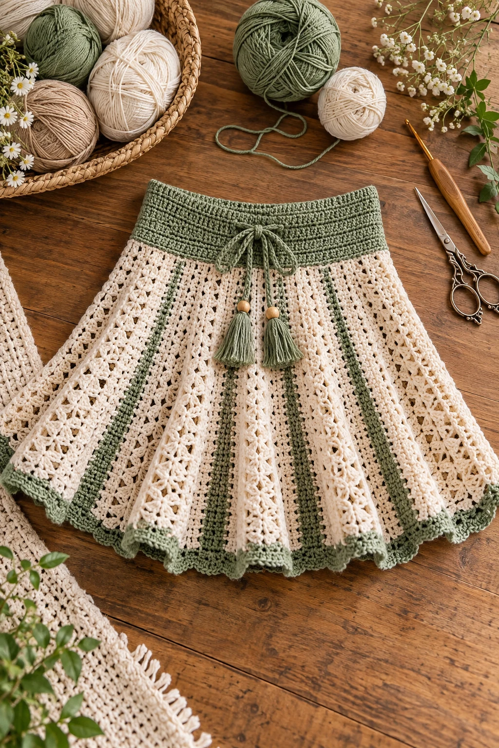 Fit-and-Flare Crochet Skirt — mode crochet style outfit