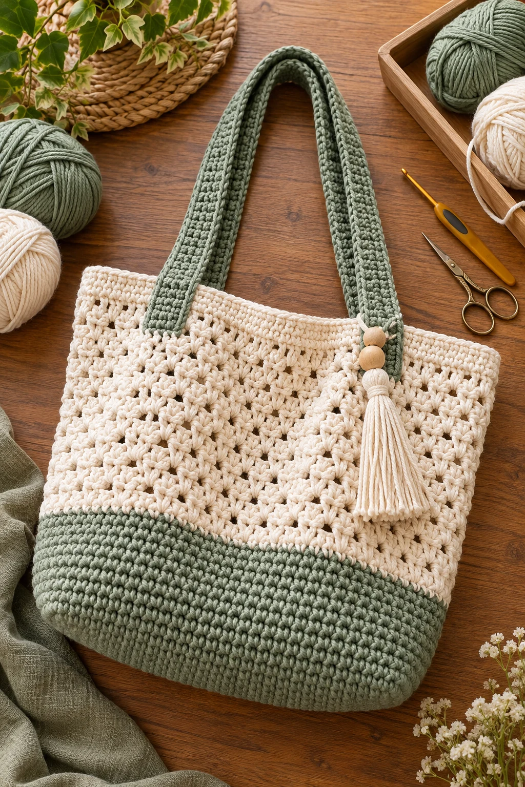 Crochet Commute Tote — mode crochet style outfit