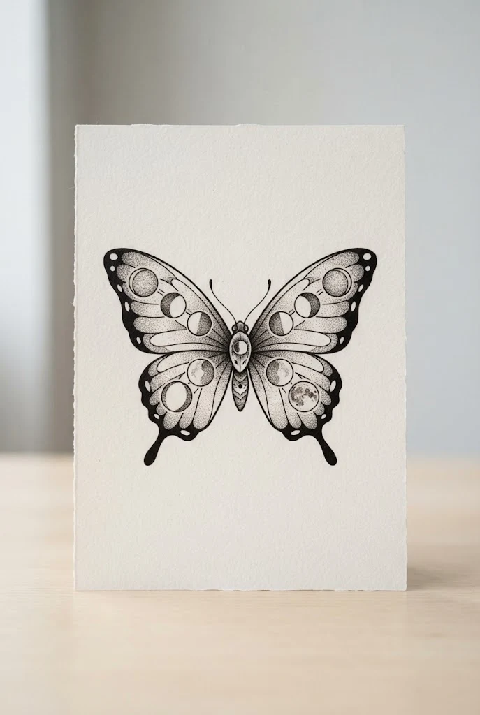 Full Lunar Cycle Wings — moon butterfly tattoo style outfit
