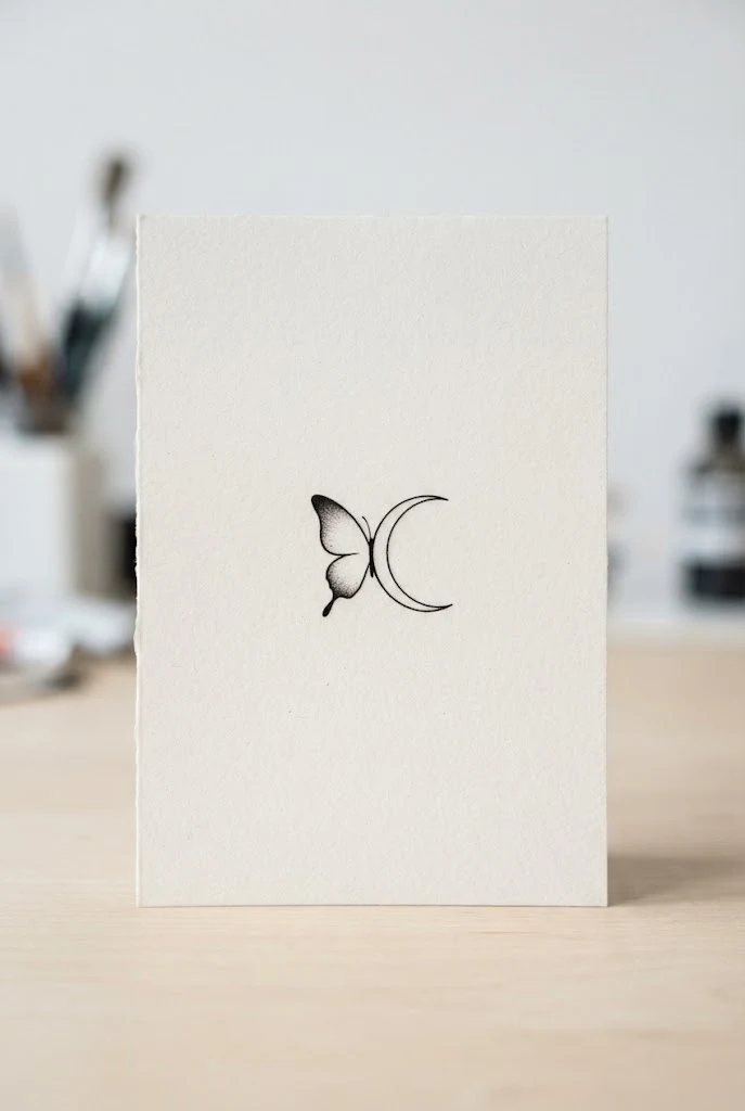 Dainty Wrist Silhouette — moon butterfly tattoo style outfit