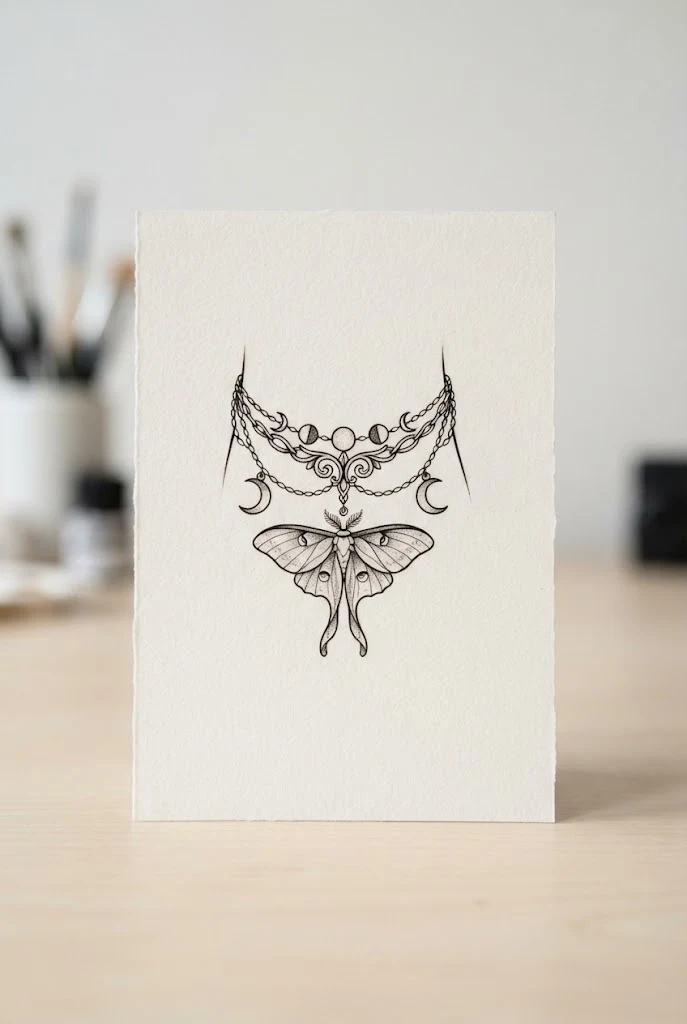 Ankle Cuff and Charm — moon butterfly tattoo style outfit