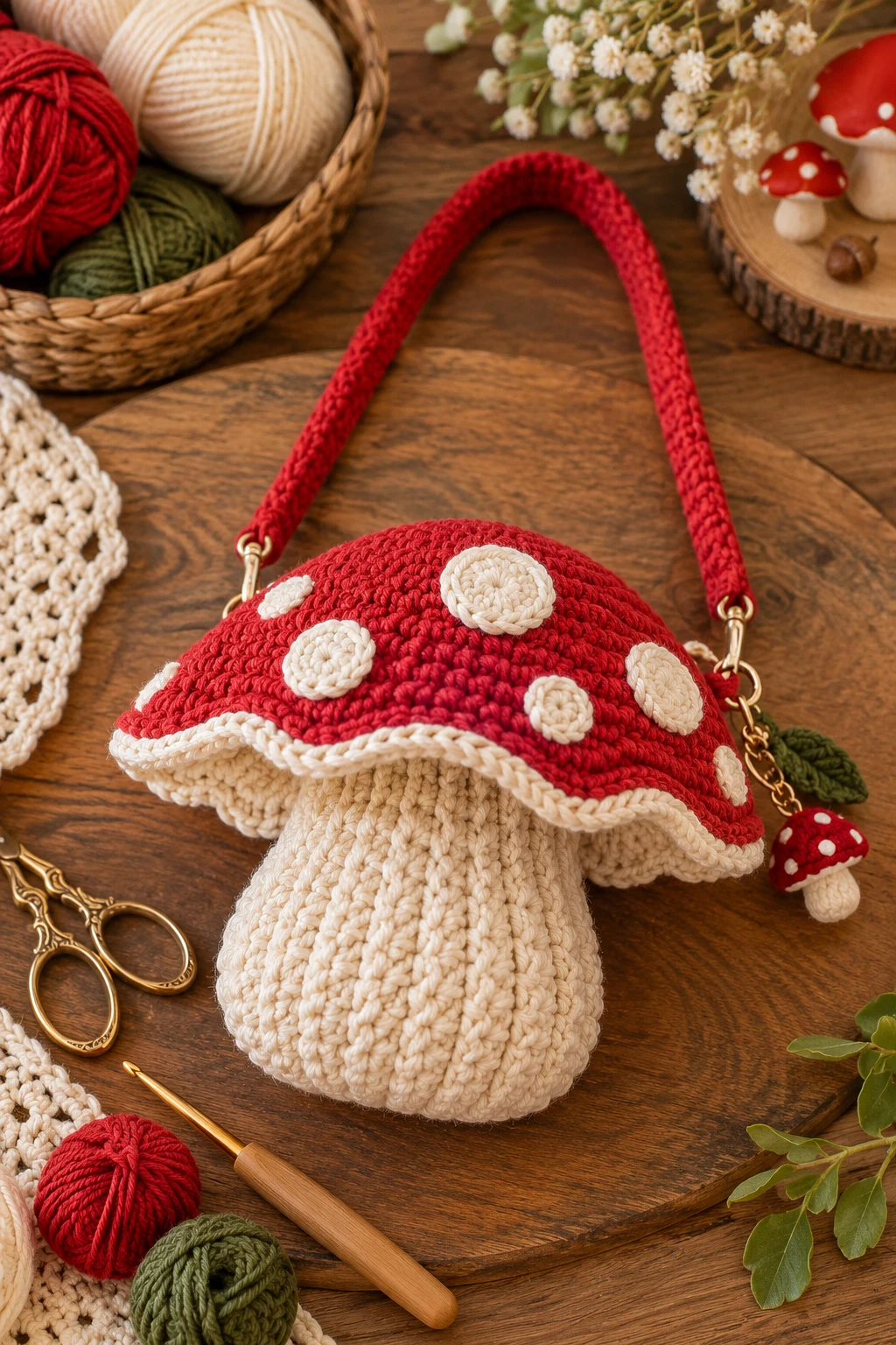 Mushroom Bag Crochet Pattern Free-Inspired Mini Purse — mushroom bag crochet style outfit