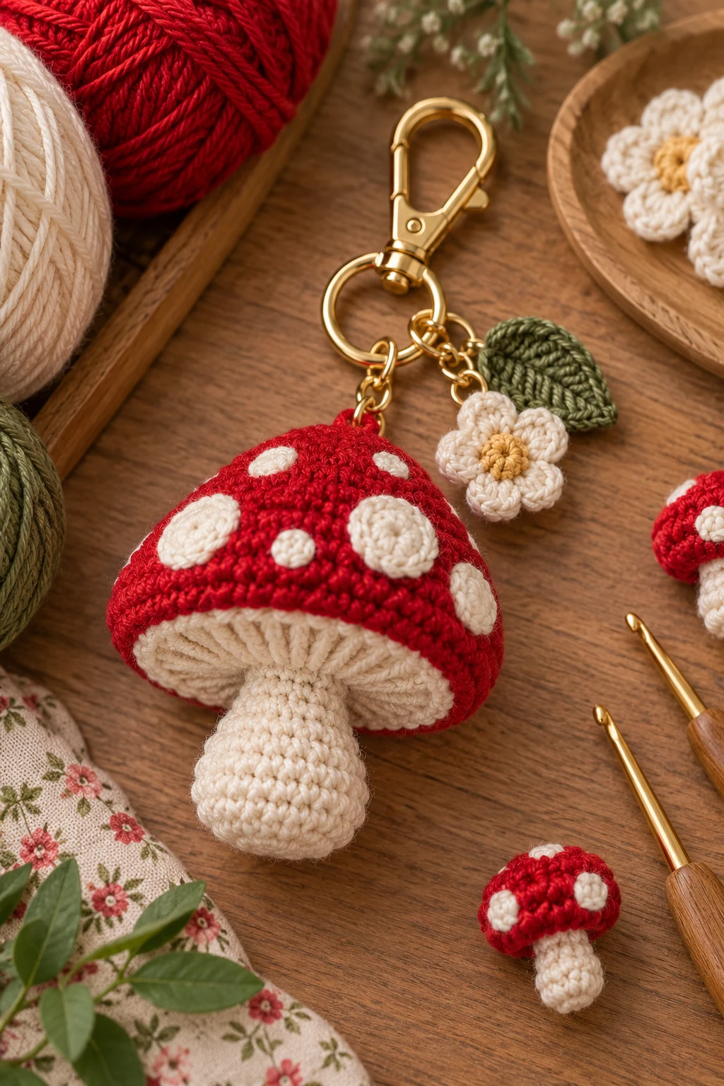 Mushroom Crochet Bag Charm — mushroom bag crochet style outfit