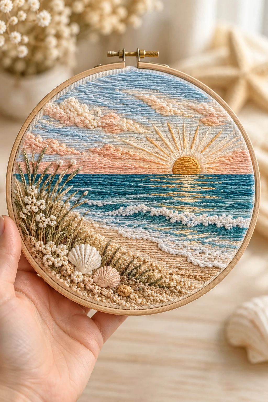Nalu Coastal Embroidery Hoop Art — nalu