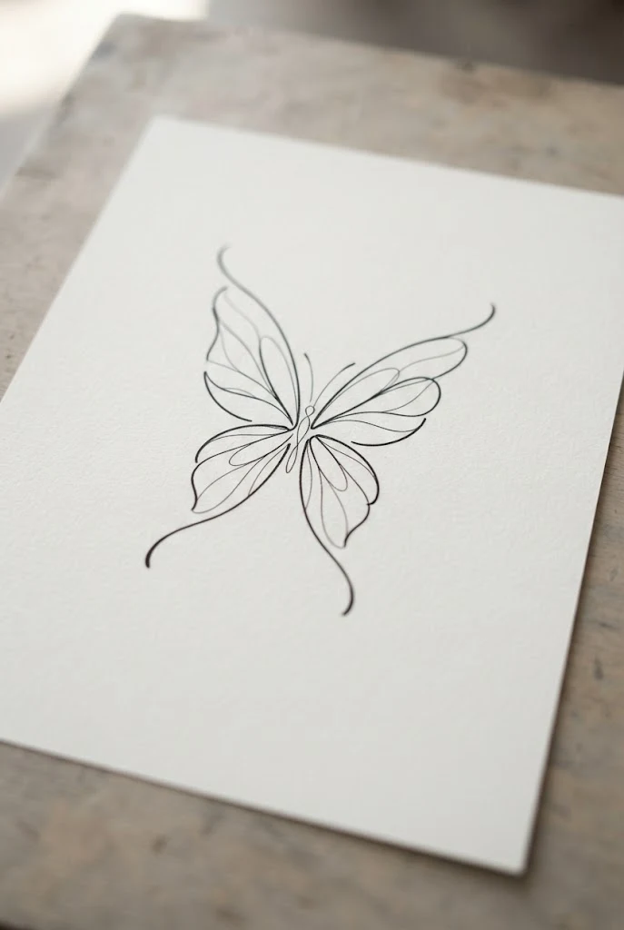 Ankle Wrap Continuous Line — one line butterfly tattoo style outfit