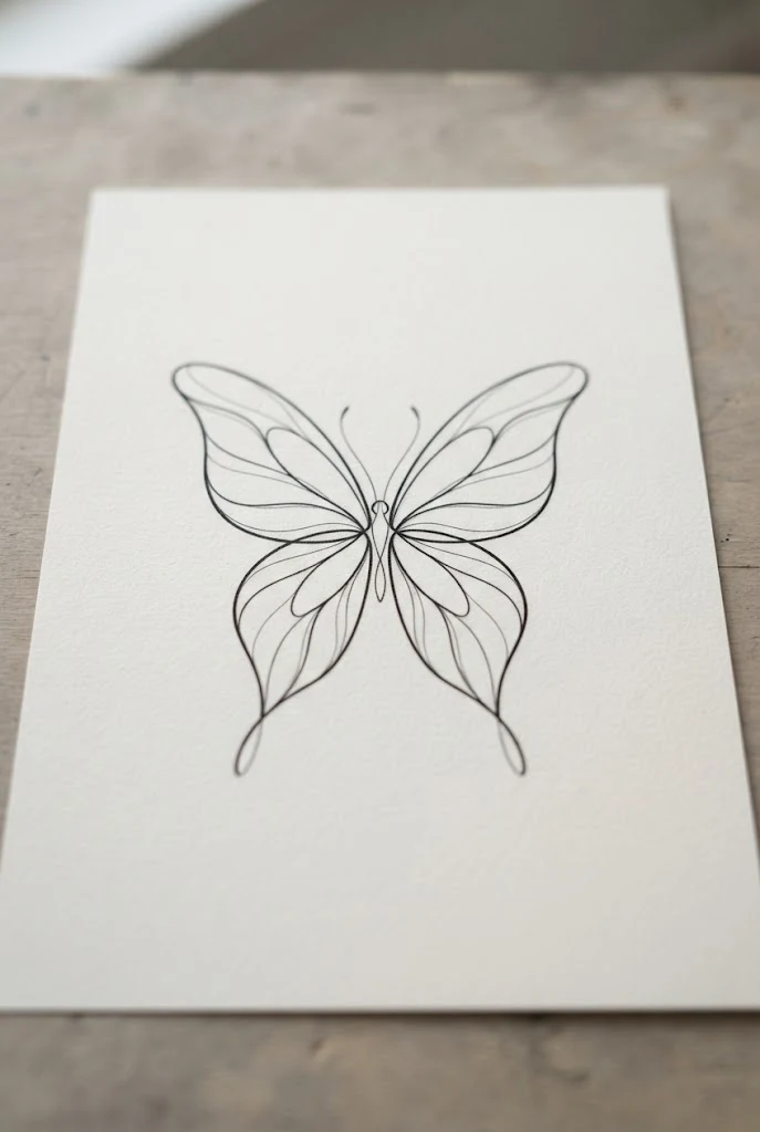 Ribcage and Side Torso Symmetrical Flow — one line butterfly tattoo style outfit