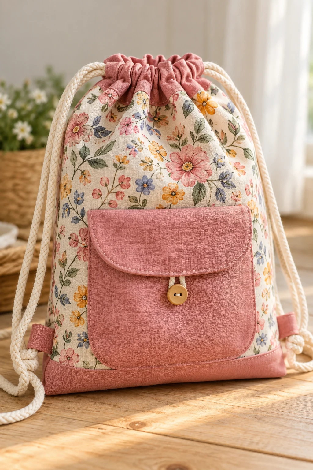 The Easy Drawstring Backpack — patron couture facile