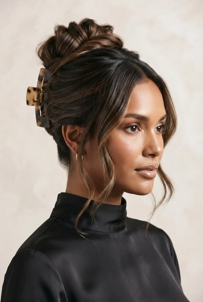 The Sculpted Claw Clip Twist — peinados aesthetic elegantes style outfit