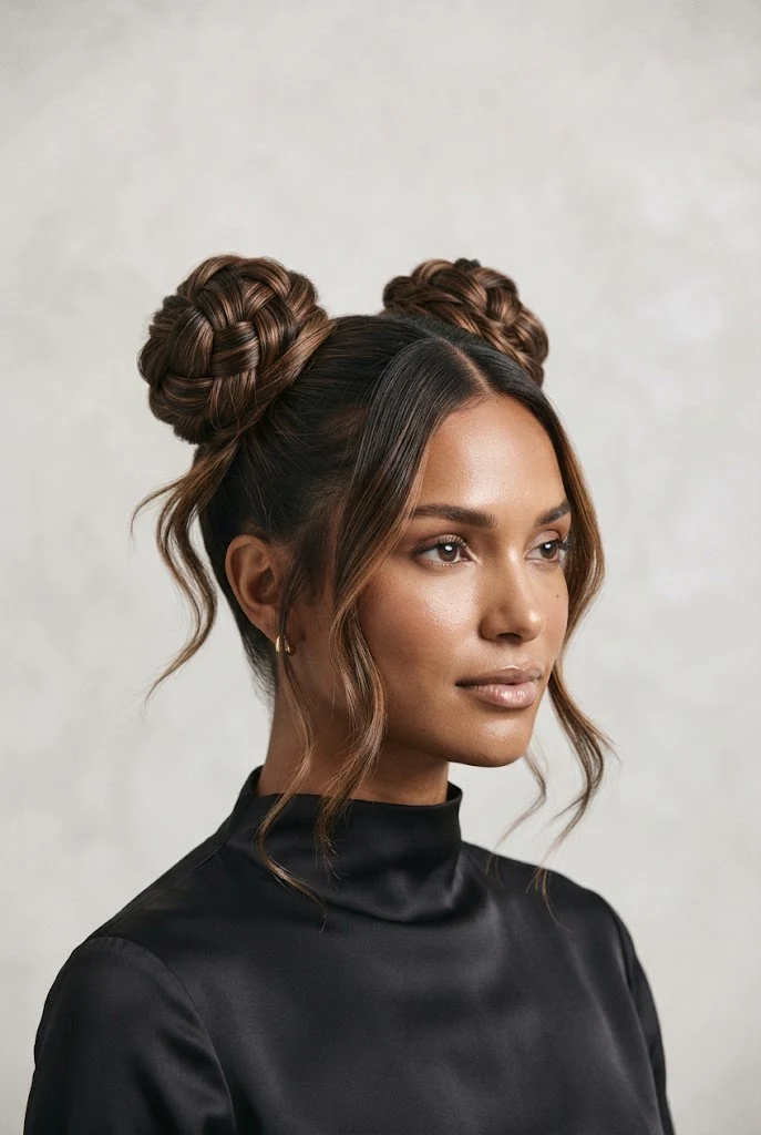 Sculpted Space Buns with Tendrils — peinados aesthetic elegantes style outfit